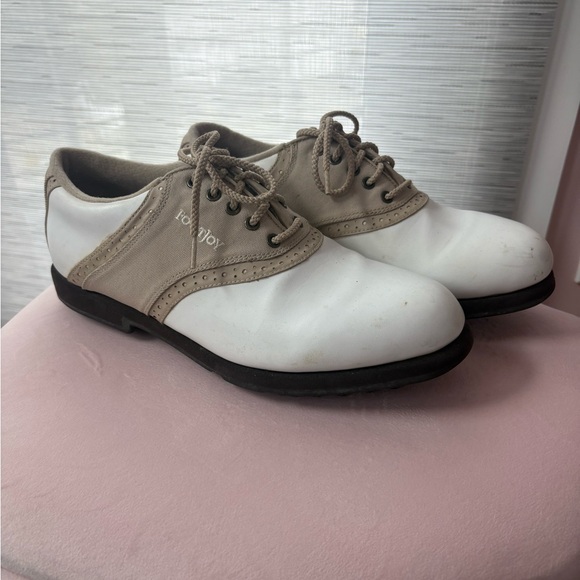 FootJoy Women's White and Tan Athletic Shoes - Picture 1 of 5